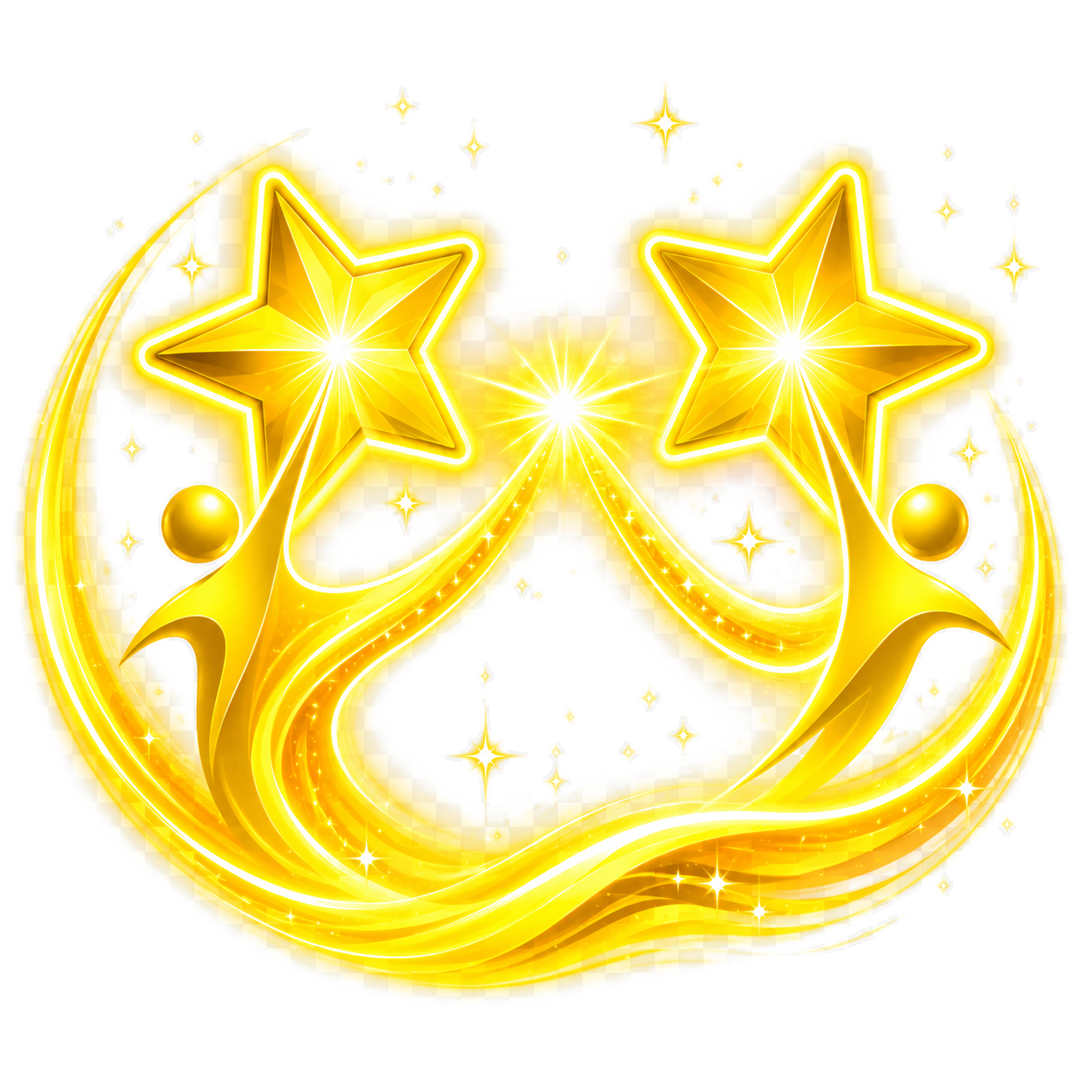 Friendship pillar neon star artwork.