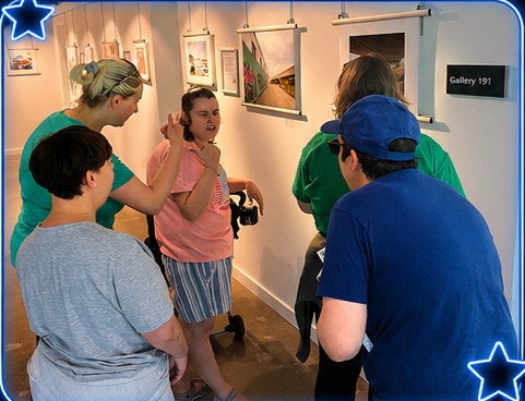 Catching Stars participants enjoying an accessible community adventure together.